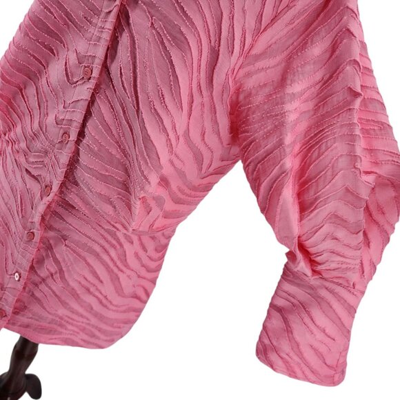 The Attico Womens 2/4 Dress Pink Silvye Zebra Print Fil Coupe Minidress Shirt - Picture 8 of 10